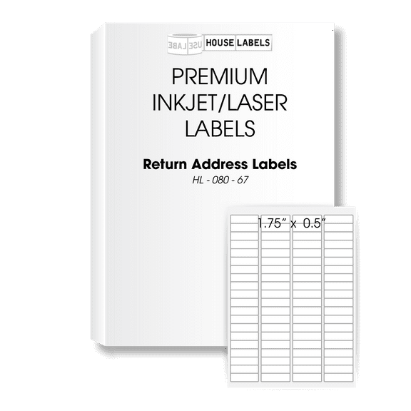HOUSELABELS 80-up Address Labels (1/2" x 1-3/4") For Laser and Inkjet Printers, 25 Sheets