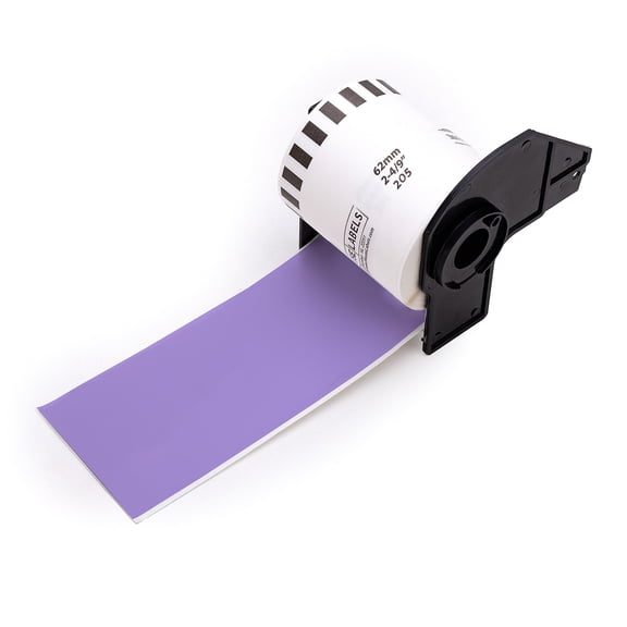 HOUSELABELS Compatible with DK-2205 Replacement Roll for Brother QL Label Printers; LAVENDER Continuous Length Labels; 2-4/9" x 100 feet (62mm*30.48m) with PRELOADED CARTRIDGE - 20 Rolls