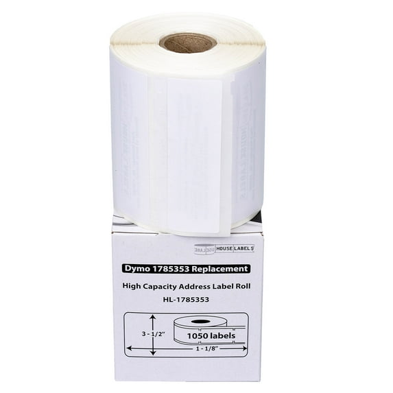 HOUSELABELS Compatible DYMO 1785353 Address Labels (3-1/2" x 1-1/8"), strong permanent adhesive, compatible with DYMO LW 4XL, Rollo & Zebra Desktop Printers, 40 Rolls /42000 Labels