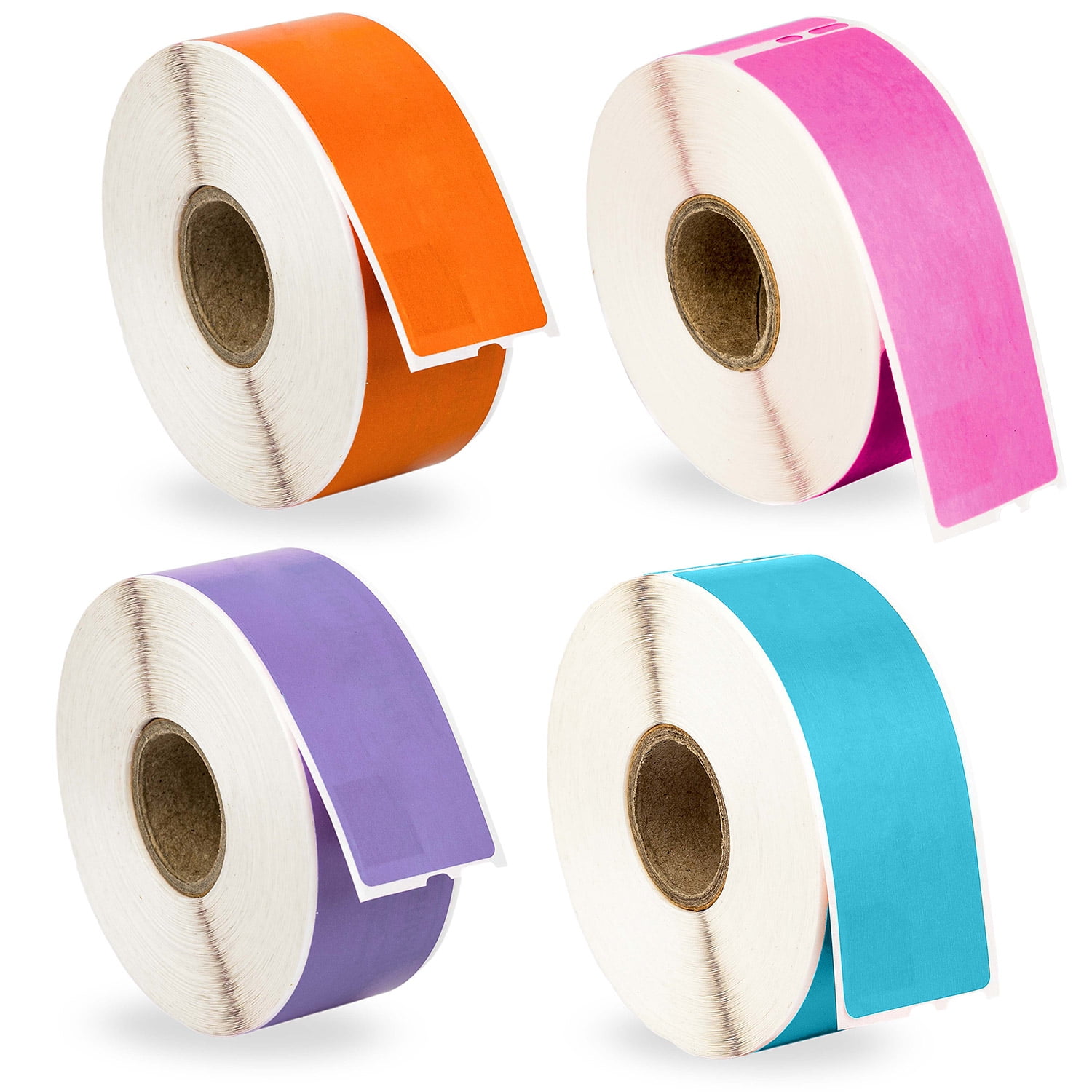 HOUSELABELS Compatible DYMO 30252 BL, LAV, OR, PK Address Labels (1-1/8"x3-1/2"), strong permanent adhesive, compatible with DYMO LW 450, 4XL, Rollo & Zebra Desktop Printers, 48 Rolls /16800 Labels