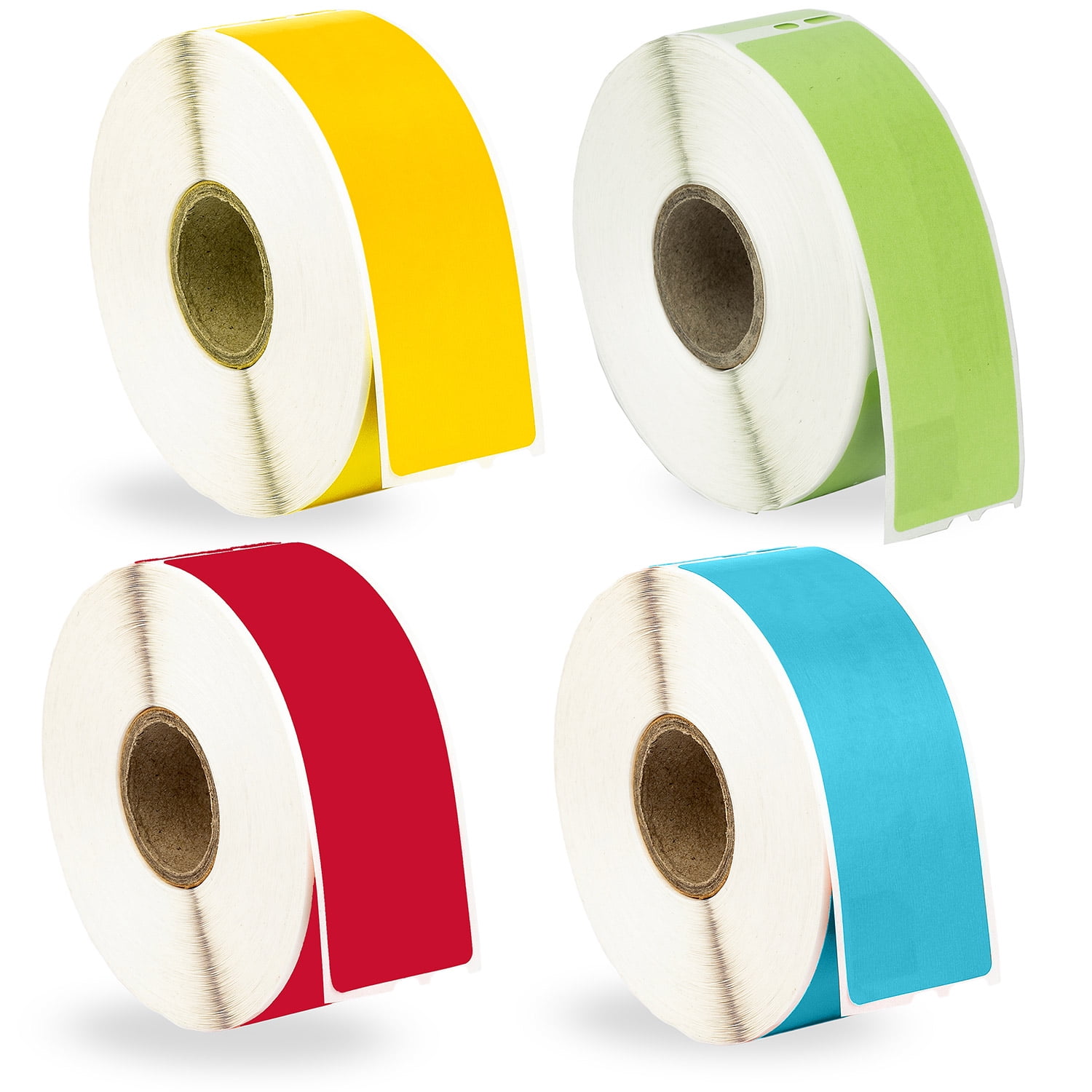 HOUSELABELS Compatible DYMO 30252 RD, BL, YL, GN Address Labels (1-1/8" x 3-1/2"), strong permanent adhesive, compatible with DYMO LW 450, 4XL, Rollo & Zebra Desktop Printers, 88 Rolls /30800 Labels