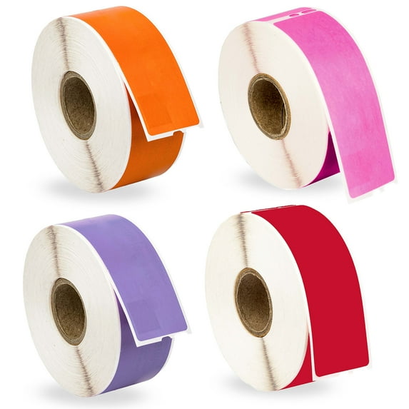 HOUSELABELS Compatible DYMO 30252 RD, LAV, OR, PK Address Labels (1-1/8" x 3-1/2"), permanent adhesive, compatible with DYMO LW 450, 4XL, Rollo & Zebra Desktop Printers, 12 Rolls /4200 Labels