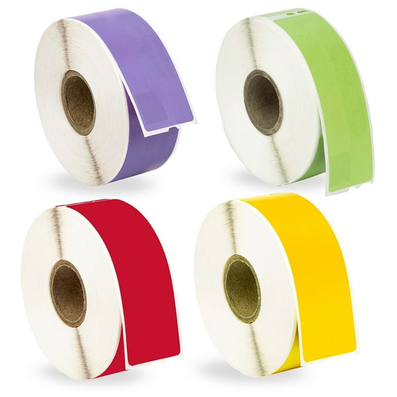 HOUSELABELS Compatible DYMO 30252 RD, LAV, YL, GN Address Labels (1-1/8" x 3-1/2"), strong permanent adhesive, compatible with DYMO LW 450, 4XL, Rollo & Zebra Desktop Printers, 24 Rolls /8400 Labels