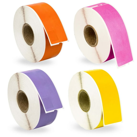 HOUSELABELS Compatible DYMO 30252 YL, LAV, OR, PK Address Labels (1-1/8" x 3-1/2"), strong permanent adhesive, compatible with DYMO LW 450, 4XL, Rollo & Zebra Desktop Printers, 88 Rolls /30800 Labels