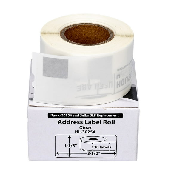 HOUSELABELS Compatible DYMO 30254 Address Labels (1-1/8" x 3-1/2"), strong permanent adhesive, compatible with DYMO LW 450, 4XL, Rollo & Zebra Desktop Printers, 100 Rolls /13000 Labels