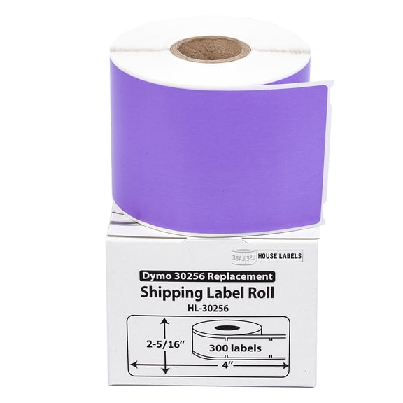 HOUSELABELS Compatible DYMO 30256 LAVENDER Shipping Labels (2-5/16" x 4"), strong permanent adhesive, compatible with DYMO LW 450, 4XL, Rollo & Zebra Desktop Printers, 13 Rolls /3900 Labels