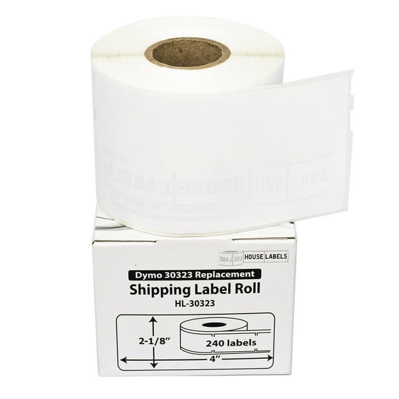 HOUSELABELS Compatible DYMO 30323 Shipping Labels (2-1/8" x 4"), strong permanent adhesive, compatible with DYMO LW 450, 4XL, Rollo & Zebra Desktop Printers, 76 Rolls /18240 Labels