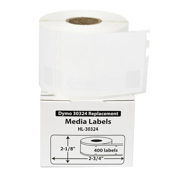 HOUSELABELS Compatible DYMO 30324 Media Labels (2-1/8" x 2-3/4"), strong permanent adhesive, compatible with DYMO LW 450, 4XL, Rollo & Zebra Desktop Printers, 50 Rolls /20000 Labels