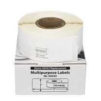 HOUSELABELS Compatible DYMO 30332 Multipurpose Labels (1" x 1"), strong permanent adhesive, compatible with DYMO LW 450, 4XL, Rollo & Zebra Desktop Printers, 1 Roll /750 Labels