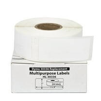 HOUSELABELS Compatible DYMO 30336 Multipurpose Labels (1" x 2-1/8"), strong permanent adhesive, compatible with DYMO LW 450, 4XL, Rollo & Zebra Desktop Printers, 1 Roll /500 Labels