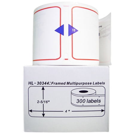 HOUSELABELS Compatible DYMO 30344 Shipping Labels (2-5/16" x 4"), strong permanent adhesive, compatible with DYMO LW 450, 4XL, Rollo & Zebra Desktop Printers, 1 Roll /300 Labels