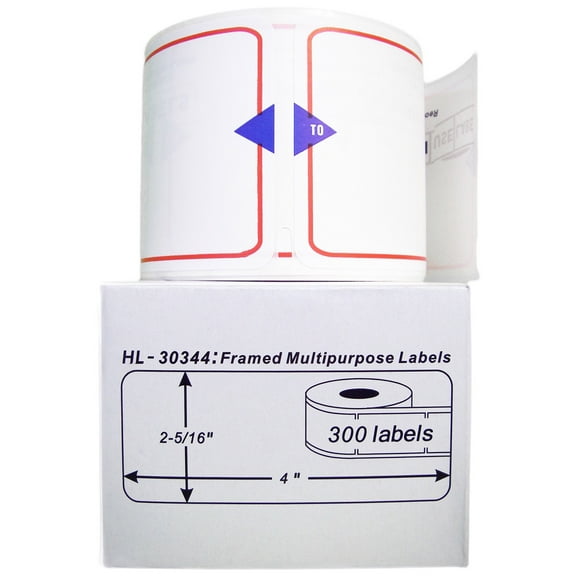 HOUSELABELS Compatible DYMO 30344 Shipping Labels (2-5/16" x 4"), strong permanent adhesive, compatible with DYMO LW 450, 4XL, Rollo & Zebra Desktop Printers, 1 Roll /300 Labels