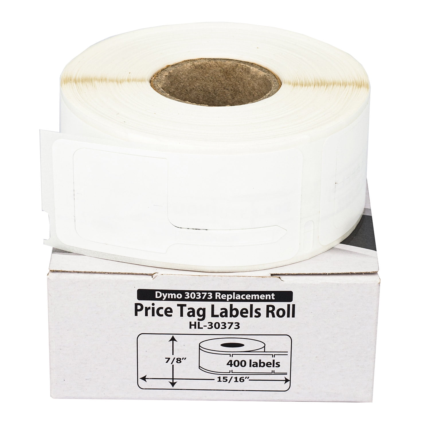 HOUSELABELS Compatible DYMO 30373 Retail Labels (7/8" x 15/16"), strong permanent adhesive, compatible with DYMO LW 450, 4XL, Rollo & Zebra Desktop Printers, 8 Rolls /3200 Labels