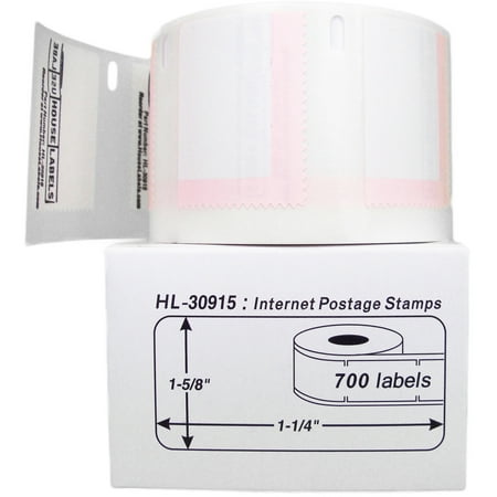 HOUSELABELS Compatible DYMO 30915 Internet Postage Labels (1-5/8" x 1-1/4"), strong permanent adhesive, compatible with DYMO LW 450, 4XL, Rollo & Zebra Desktop Printers, 1 Roll /700 Labels
