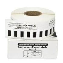 HOUSELABELS Compatible with DK-2214 Replacement Roll for Brother QL Label Printers; Continuous Length Labels; 1/2" 100 feet (12mm*30.48m) - 1 Roll