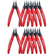 HOUSERAN 5-inch Micro Flush Cutters, 10-Pack, Compact Spring Loaded Side Cutters, Precision Wire Snips, Sharp Blades for Plastic Tip