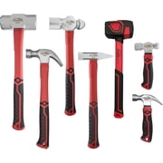HOUSERAN 7Pcs Steel Hammer Set, 16 & 12oz Claw, 13oz & 2lb Ball Peen, 3lb Sledge, Engineer & Rubber Mallet, Home Repair