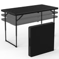 thumbnail image 1 of HOUSNIFLEX 4FT Folding Table, Adjustable Height 23–29in, Heavy Duty Portable Table, Waterproof HDPE, Fold-in-Half for Picnic & Indoor, Black, 1 of 9