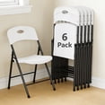 thumbnail image 1 of HaiCube 6 Pack Portable Plastic Folding Chair with Back Support, Heavy Duty Steel Frame, Indoor Outdoor for Party Wedding Office Patio, White, 1 of 9