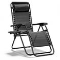 thumbnail image 1 of HaiCube Zero Gravity Chair, Adjustable Reclining Outdoor Lounge Chairs with Cup Holder Tray & Headrest, Portable Folding Patio Chairs for Camping, Pool, Backyard, Black, 1 of 5