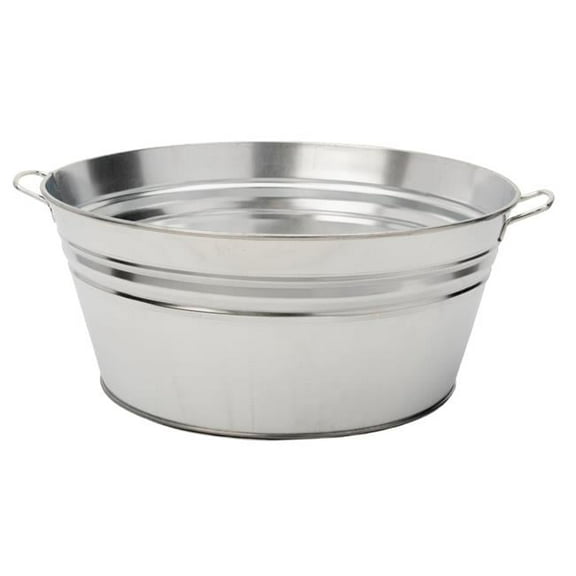 HOUSTON INTERNATIONAL TRADING  6087 Houston International Galvanized Steel Harvest Tub - Planter - Beverage Tub with handles 19'D x 8'H