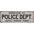 thumbnail image 1 of HOUSTON, TX POLICE DEPT. Home Decor Metal Sign Gift 6x18 206180012001, 1 of 1