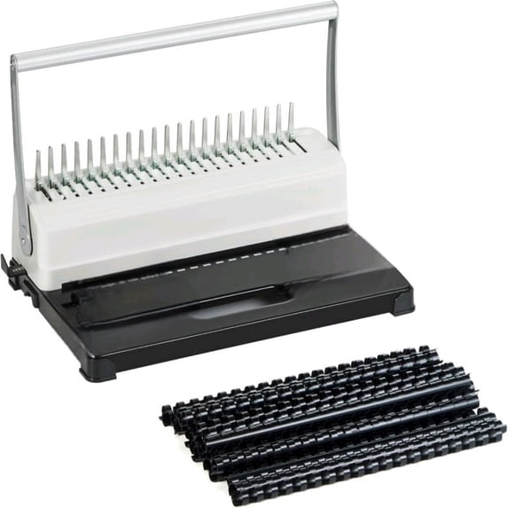 HOUYEE Binding Machine, 19 Holes, 450 Sheets, Comb Binding Machines with 50 PCS 1/2" Comb Binding Spines, Comb Binder Machine for Letter Size Paper,Adjustable Margin