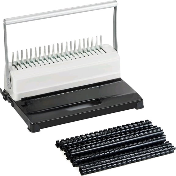 HOUYEE Binding Machine, 19 Holes, 450 Sheets, Comb Binding Machines with 50 PCS 1/2" Comb Binding Spines, Comb Binder Machine for Letter Size PaperAdjustable Margin