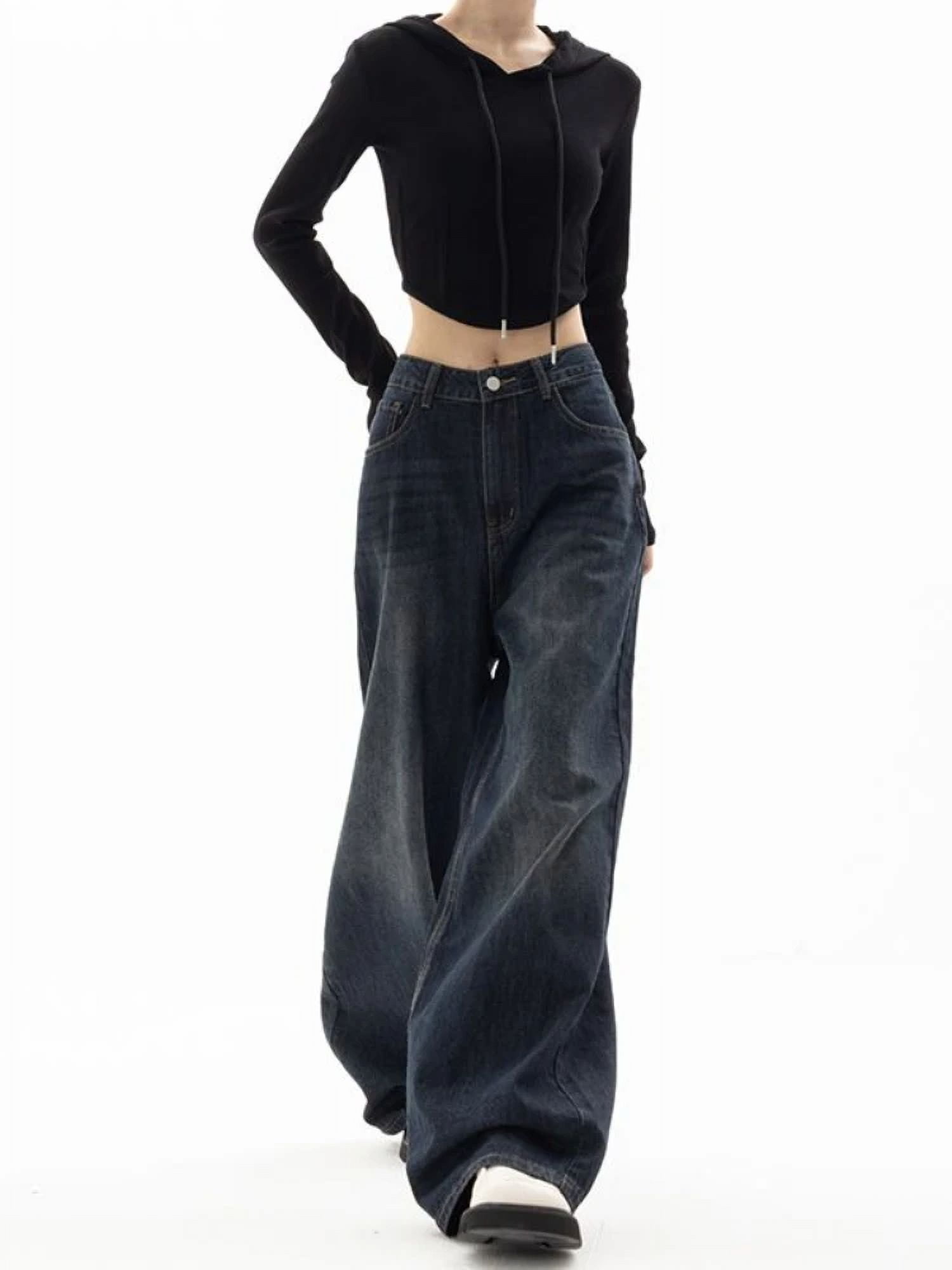 Y2K Rhinestone Black Jeans Women Vintage 90s Diamond Baggy Y2K Rhinestone Black Jeans Women Vintage 90s Diamond Baggy