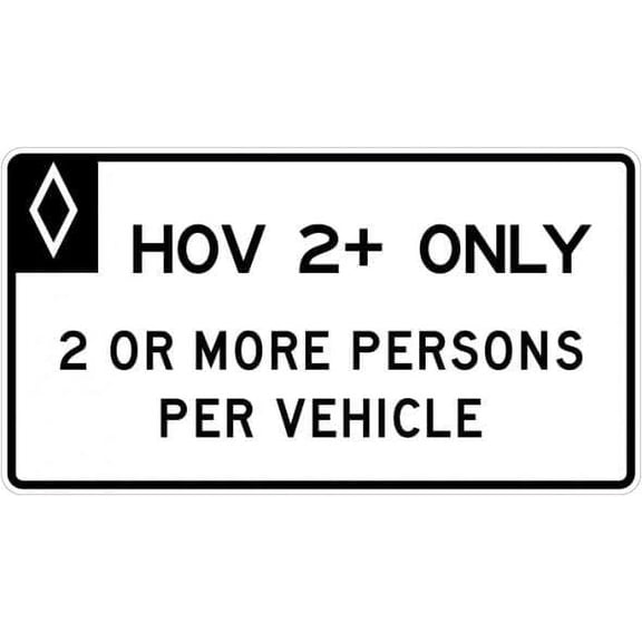 HOV Definition Sign Regulatory Traffic Signs Metal Sign Tin Sign 12x16 Inch - Caution Safety Warning Security Signs Indoor & Outdoor Signs for Home, Office, Work