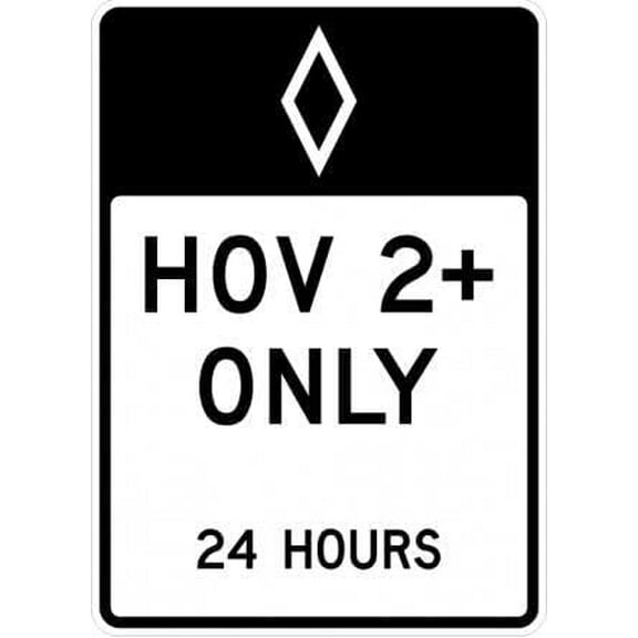 HOV Only Hours Sign Regulatory Traffic Signs Metal Sign Tin Sign 8x12 Inch - Caution Safety Warning Security Signs Indoor & Outdoor Signs for Home, Office, Work