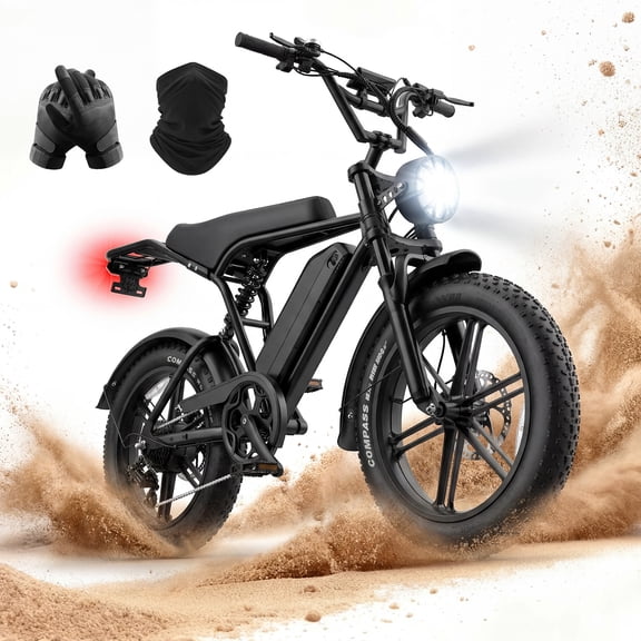 HOVER HEART Electric Mountain Bike for Adults, 48V 15Ah Electric Dirt Bike with 20" Fat Tire for Off Road Ebike UL2849