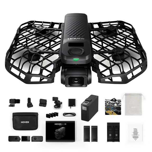 HOVERAir X1 PRO 4K UHD Action Flying Camera, Foldable Drone with AI Follow, Palm Launch, 2-Axis Gimbal, 104° FoV, for Outdoor Sports (Ultimate Combo)