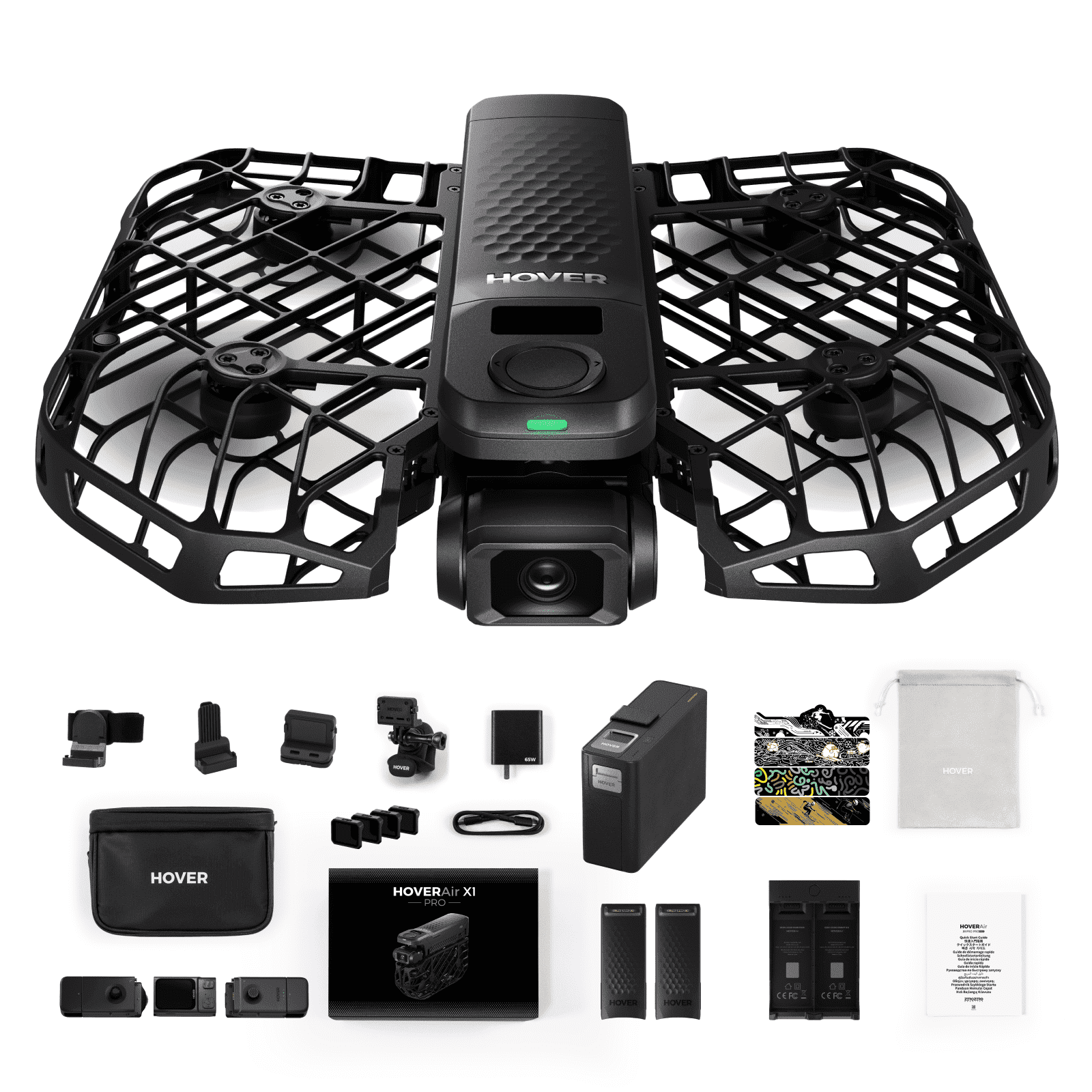 HOVERAir X1 PRO 4K UHD Action Flying Camera, Foldable Drone with AI Follow, Palm Launch, 2-Axis Gimbal, 104° FoV, for Outdoor Sports (Ultimate Combo)