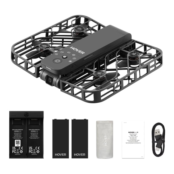 HOVERAir X1 Self-Flying Camera Pocket Drone Palm Takeoff Black (Combo Plus)