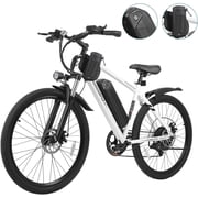 HOVERFLY OUREA 26 Adult Mountain Electric Bike, 48V,Peak 750W Motor, 20 mph, Max Weight 264 lbs,UL2849, White