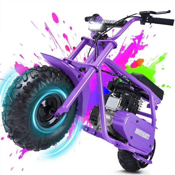 HOVERHEART Gas Mountain Bike, 105cc 4-Stroke Gas Powered Off Road Motorcycle (Model-MB0001) with Led Lights, Disc Brake, Max Load 200Lbs, Up to 30Kph, NO OIL MIX REQUIRED
