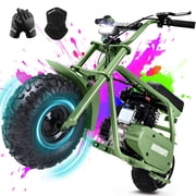 HOVERHEART Gas Mountain Bike, 105cc 4-Stroke Gas Powered Off Road Motorcycle (Model-MB0001) with Led Lights, Disc Brake, Max Load 200Lbs, Up to 30Kph, NO OIL MIX REQUIRED