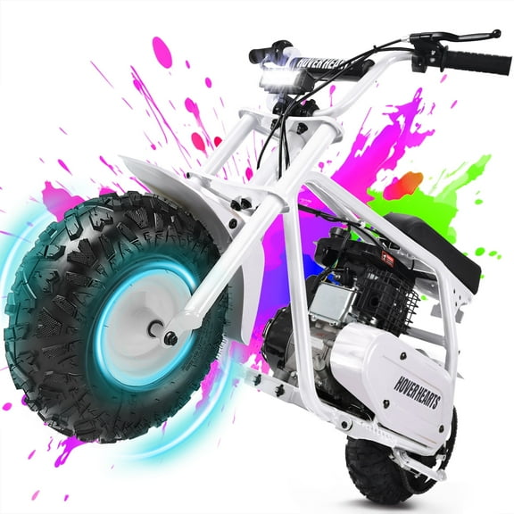HOVERHEART Gas Mountain Bike, 105cc 4-Stroke Gas Powered Off Road Motorcycle (Model-MB0001) with Led Lights, Disc Brake, Max Load 200Lbs, Up to 30Kph, NO OIL MIX REQUIRED