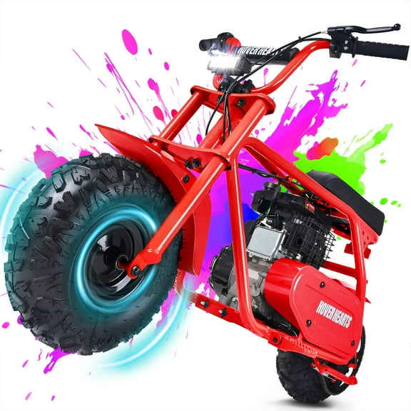 HOVERHEART Gas Mountain Bike, 105cc 4-Stroke Gas Powered Off Road Motorcycle (Model-MB0001) with Led Lights, Disc Brake, Max Load 200Lbs, Up to 30Kph, NO OIL MIX REQUIRED