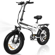 HOVERMAX 750W Electric Bike for Adults, 20" x 4.0" Fat Tire E-Bike, 48V 12Ah Removable Battery, 20 MPH, 7-Speed, Front Suspension, UL 2849