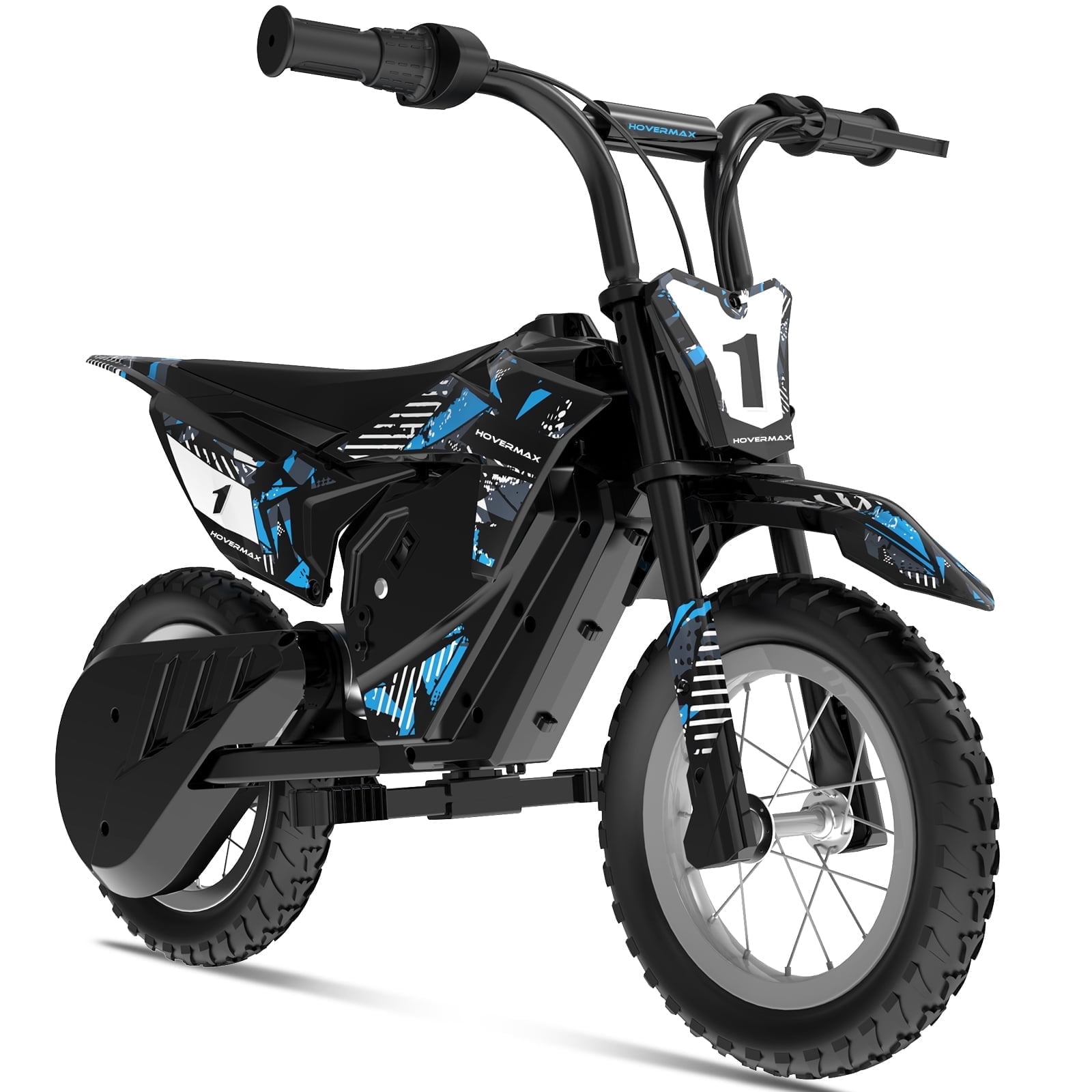 HOVERMAX Electric Dirt Bike for Kids, 150W Motor, Max Speed 10 MPH, Ages 3-7, 14.4V Ride-On Toy with 12" Rubber Wheels