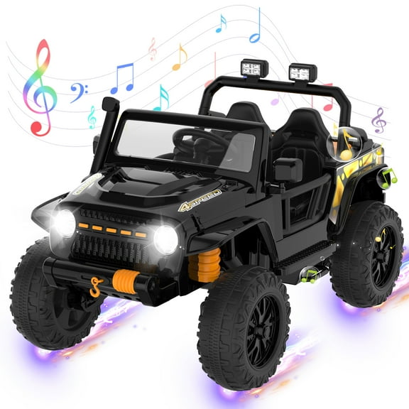 HOVERMAX 12V Electric Ride On Truck for Kids, 2-Seater with Remote Control