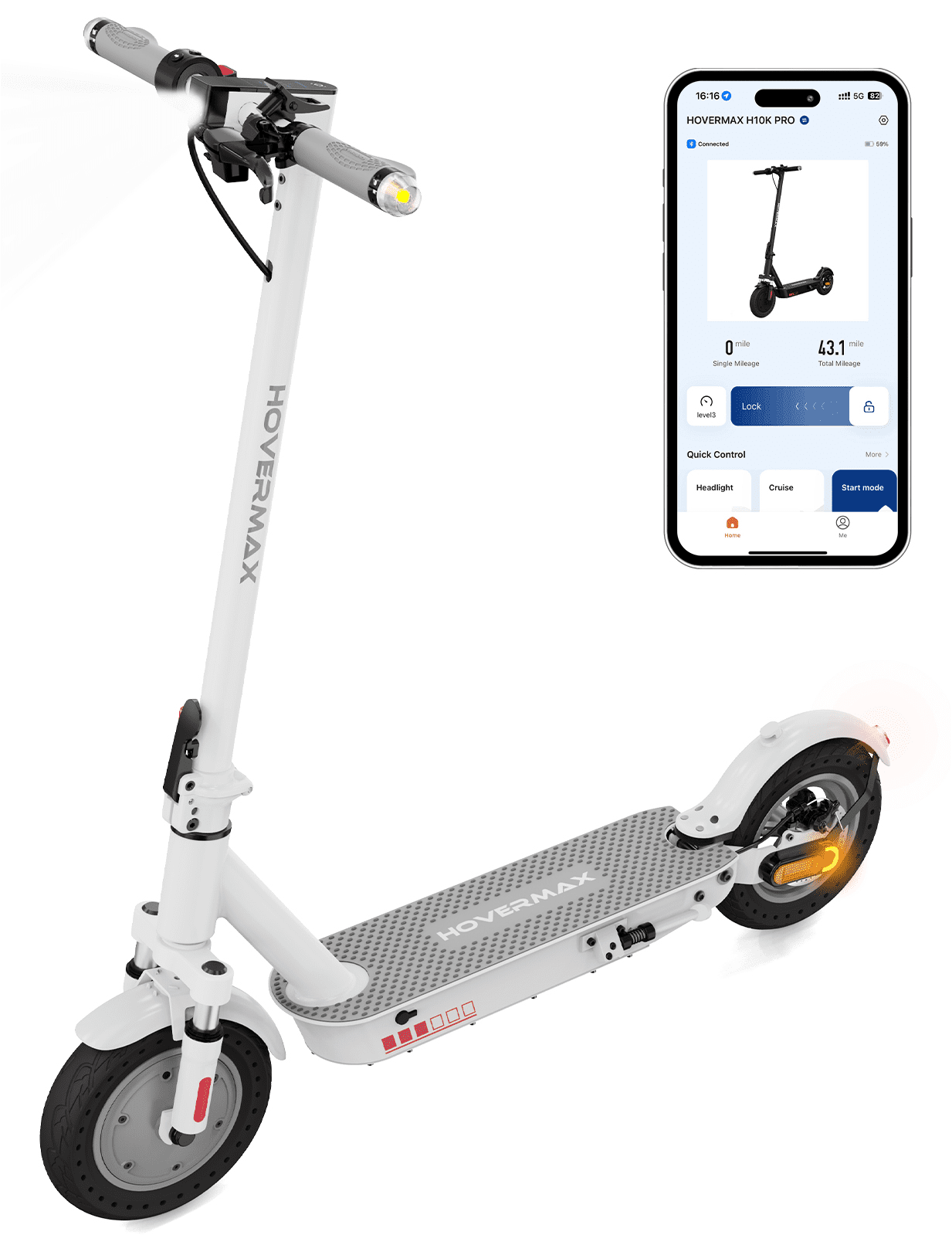 Ridefaboard T4 Max Pro Electric Scooter 500W Motor, Front Suspension