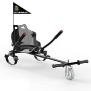 HOVERMAX Hoverboard Go Kart, Hoverboard Seat Attachment with Adjustable Frame Length for 6.5" 8" 10" Hoverboard, Suitable for Kids & Adults, Black