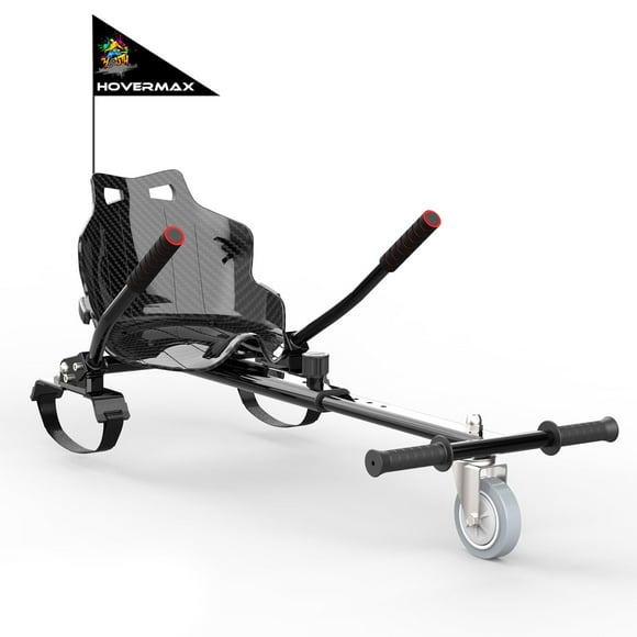 HOVERMAX Hoverboard Go Kart, Hoverboard Seat Attachment with Adjustable Frame Length for 6.5" 8" 10" Hoverboard, Suitable for Kids & Adults, Black