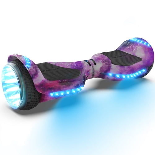 HOVERSTAR Crystal Light Wheel Hoverboard, 6.5 inch New Version Bluetooth Hover Board, Chrome and Design Color Self-Balance Electric Scooter