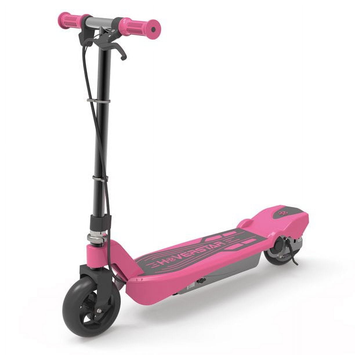 HOVERSTAR 12V Electric Kick Start Scooter For Kids, Pink, Max Speed 6