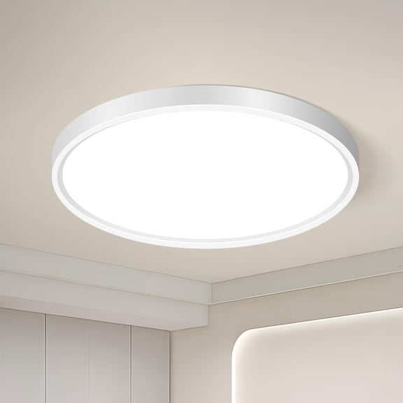 HOVMAP 1PACK Flush Mount LED Ceiling Light Fixtures 5CCT 100W Equivalent Flat Bathroom Ceiling Light,9Inch 18W Thin Round White Surface Flushmount Fixture for Closet,Bedroom,Kitchen