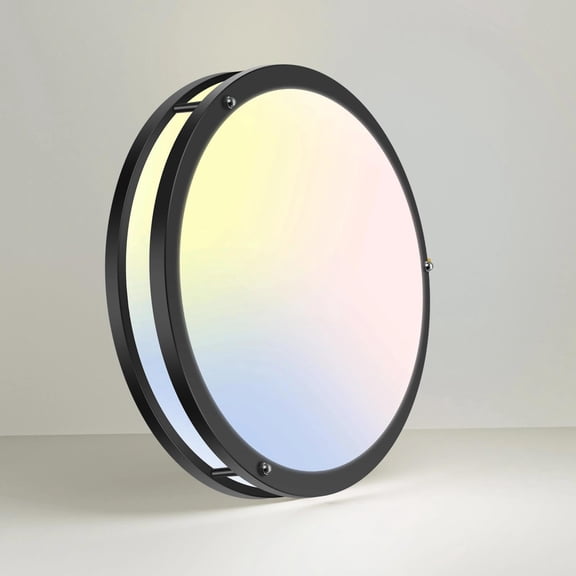 HOVMAP 1PC LED Flush Mount Ceiling Light Fixture , 16" 36W Dimmable 5CCT Low Profile Ceiling Lights, 3240LM Round Lamp for Bathroom, Bedroom, Closet, Kitchen, Hallway, Black